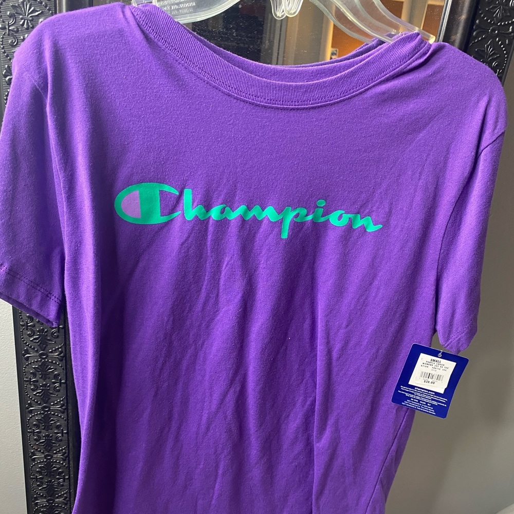 Small purple champion tee